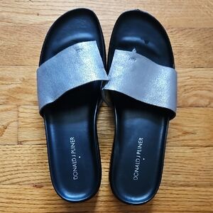 Donald J. Pliner Women's Black and Silver Sandals Size 7.5